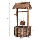 Outdoor Wooden Wishing Well Planter Bucket by LJGDeals