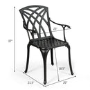 2 Pieces Durable Aluminum Dining Chairs Set with Armrests by DirectDeals