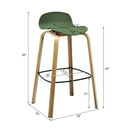 Set of 2 Modern Barstools Pub Chairs with Low Back and Metal Legs by LJGDeals