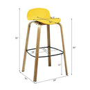 Set of 2 Modern Barstools Pub Chairs with Low Back and Metal Legs by LJGDeals