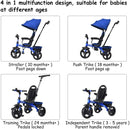 4-in-1 Kids Tricycle with Adjustable Push Handle by LJGDeals