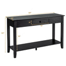 Console Sofa Side Accent Table with Drawer Shelf-Black by DirectDeals