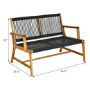 2-Person Acacia Wood Yard Bench for Balcony and Patio by LJGDeals