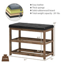 2-Tier Wooden Shoe Rack Bench with Padded Seat by LJGDeals