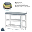 2-Tier Wooden Shoe Rack Bench with Padded Seat by LJGDeals