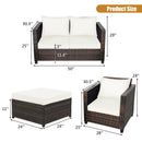 5 Pieces Patio Cushioned Rattan Furniture Set by LJGDeals