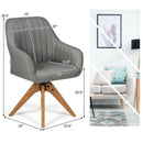 Fabric Swivel Accent Chair with Beech Wood Legs by LJGDeals
