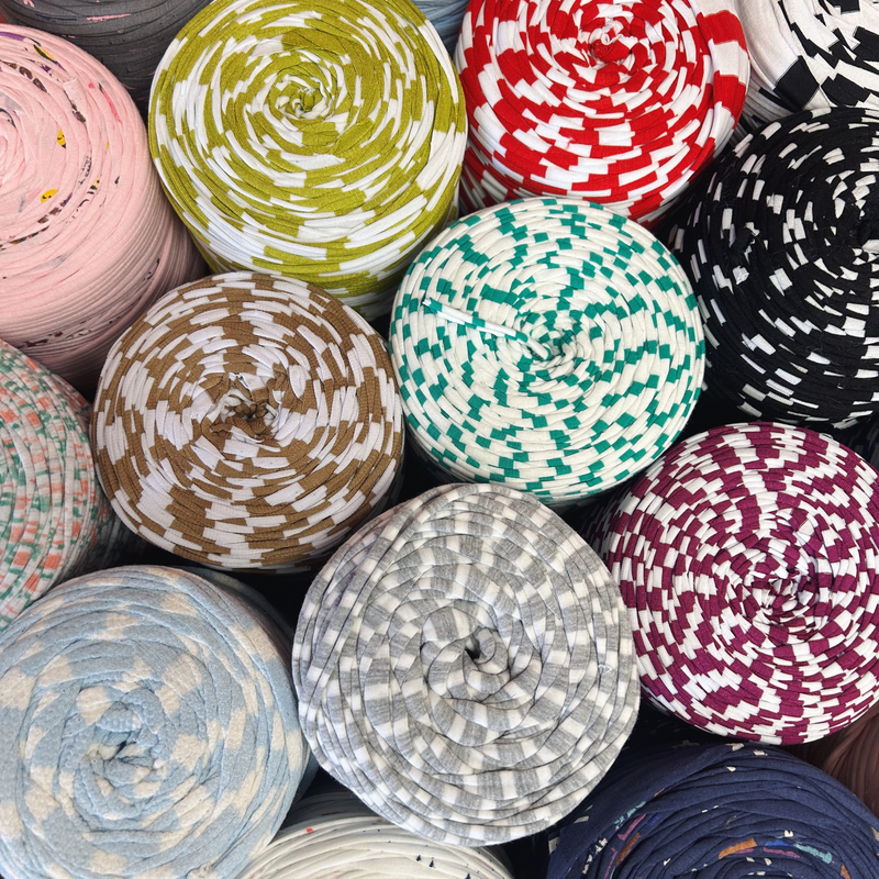 Printed Recycled T-Shirt Fabric Yarn - Camo