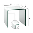 18 x 18 x 16 Inch Tempered Waterfall End Table with non-Slip Pad by LJGDeals