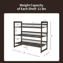 2/3/4 Tiers Flat and Slant Metal Shoe Rack for Entryway Hallway-3-Tier by LJGDeals