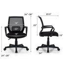 Mid-Back Mesh Height Adjustable Executive Chair with Lumbar Support by LJGDeals