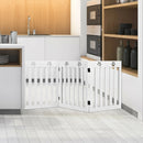 24 Inch Folding Wooden Freestanding Dog Gate with 360¬∞ Flexible Hinge for Pet by LJGDeals