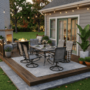 Lume Textilene Outdoor Dining Set, 7-Piece, Full Swivel