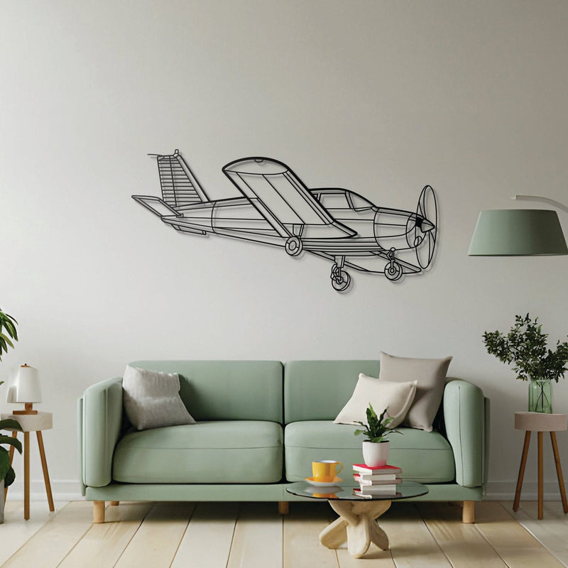 P28A Cherokee 1972 Angle Metal Aircraft Wall Art - NCP0485