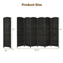 6.5Ft 6-Panel Weave Folding Fiber Room Divider Screen by LJGDeals