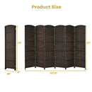 6.5Ft 6-Panel Weave Folding Fiber Room Divider Screen by LJGDeals