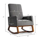Rocking High Back Upholstered Lounge Armchair with Side Pocket by LJGDeals