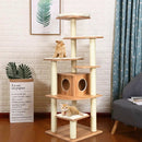 7-Layer Wooden Cat Tree Tall Cat Tower with Sisal Posts and Condo by LJGDeals