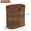 Handwoven Laundry Hamper Basket with 2 Removable Liner Bags by LJGDeals