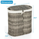 Handwoven Laundry Hamper Basket with 2 Removable Liner Bags by LJGDeals