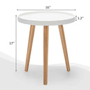 Mid Century Modern Round Side Sofa Coffee Table with Wooden Tray by LJGDeals