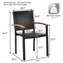 Set of 4 Outdoor Patio PE Rattan Dining Chairs with Powder-coated Steel Frame