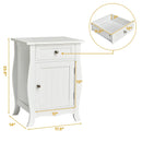 Wooden Accent End Table with Drawer Storage Cabinet Nightstand-White by DirectDeals