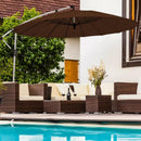 10 Feet Patio Offset Umbrella Market Hanging Umbrella for Backyard Poolside Lawn Garden by LJGDeals
