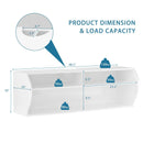 48.5 Inch 2 Tier Modern Wall Mounted Hanging Floating Shelf by LJGDeals
