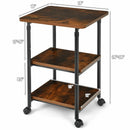 3-tier Adjustable Printer Stand with 360° Swivel Casters by DirectDeals