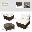 5 Pieces Patio Rattan Furniture Set with Cushioned Armless Sofa by LJGDeals