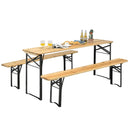 3 Pieces Folding Wooden Picnic Table Bench Set by LJGDeals