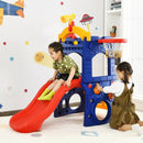 6-in-1 Freestanding Kids Slide with Basketball Hoop and Ring Toss by LJGDeals