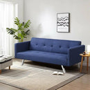 3 Seat Convertible Linen Fabric Futon Sofa with USB and Power Strip by LJGDeals