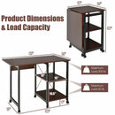 Rolling Folding Computer Desk with Storage Shelves by LJGDeals