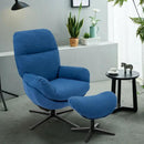 Upholstered Swivel Lounge Chair with Ottoman and Rocking Footstool by LJGDeals