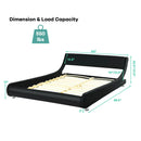 Queen Faux Leather Upholstered Platform Bed Frame Adjustable Headboard-Black by LJGDeals