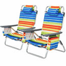 2 Pieces Folding Backpack Beach Chair with Pillow-Pink by LJGDeals