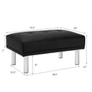 Rectangle Tufted Ottoman with Stainless Steel Legs for Living Room by LJGDeals