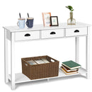 Wooden Console Table with 3 Drawers and 2-Tier Shelves by LJGDeals