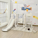 6 in 1 Toddler Slide and Swing Set with Ball Games