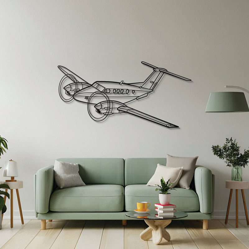 King Air F90 Angle Metal Aircraft Wall Art - NCP0388