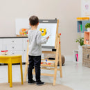 Kids Art Easel with Paper Roll Double Sided Chalkboard and Whiteboard-Gray by LJGDeals