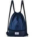 Drawstring Backpack String Bag Foldable Sports Sack with Zipper Pocket-Green by DirectDeals