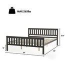 Queen Wood Platform Bed with Headboard by LJGDeals