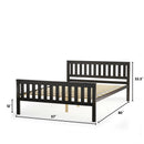 Full Size Wood Platform Bed with Headboard by LJGDeals