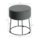 Round Velvet Footrest Stool Ottoman with Non-Slip Foot Pads for Bedside by LJGDeals