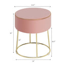 Round Velvet Footrest Stool Ottoman with Non-Slip Foot Pads for Bedside by LJGDeals