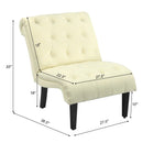 Cotton Linen Fabric Armless Accent Chair with Adjustable Foot Pads by LJGDeals