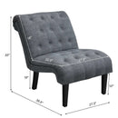Cotton Linen Fabric Armless Accent Chair with Adjustable Foot Pads by LJGDeals